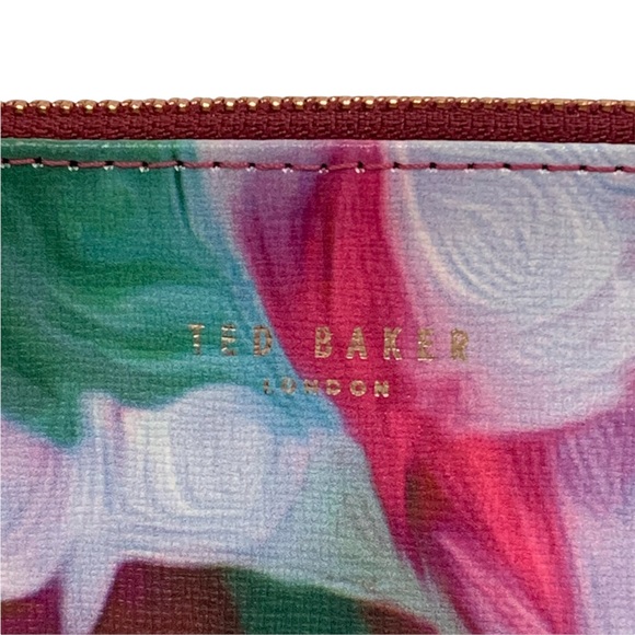 Ted Baker - Leather Floral Swirl Colorful Maroon Crossbody Purse Bag - Picture 4 of 7